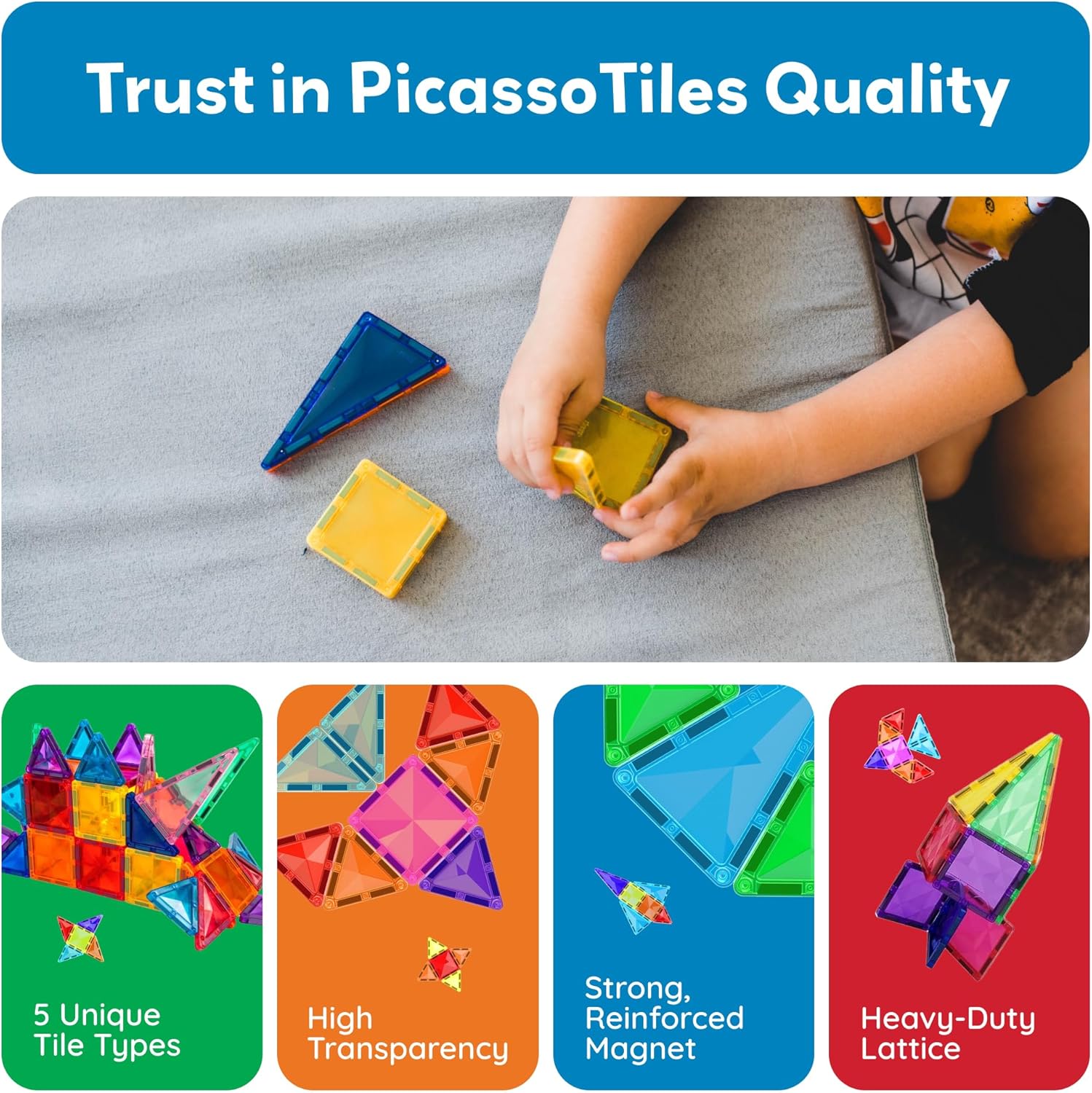Picasso Magnetic Mini Diamond Building Blocks 80 - Pcs PTM80 - Colorland Toys