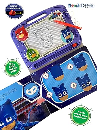 PJ Masks Magnetic Drawing Board and Book Set 276435245X - Colorland Toys