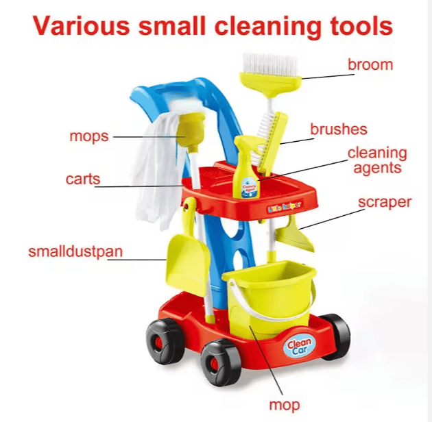 Play and Pretend Cleaning Trolley HJ611D - Colorland Toys