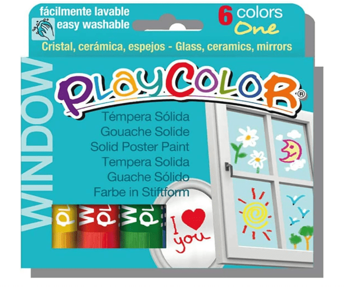 Playcolor Window One Solid Poster Paint 6pcs 02001 - Colorland Toys