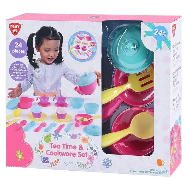 PlayGo Tea Time & Cookware Set - 24 Pcs 6060 - Colorland Toys