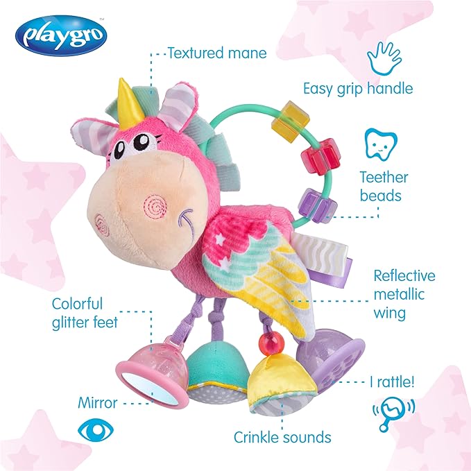 Playgro Unicorn Activity Rattle Polybag PG0188463 - Colorland Toys