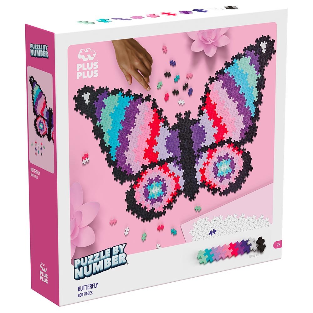 Plus - Plus Puzzle By Number Butterfly 800pcs PP3915 - Colorland Toys