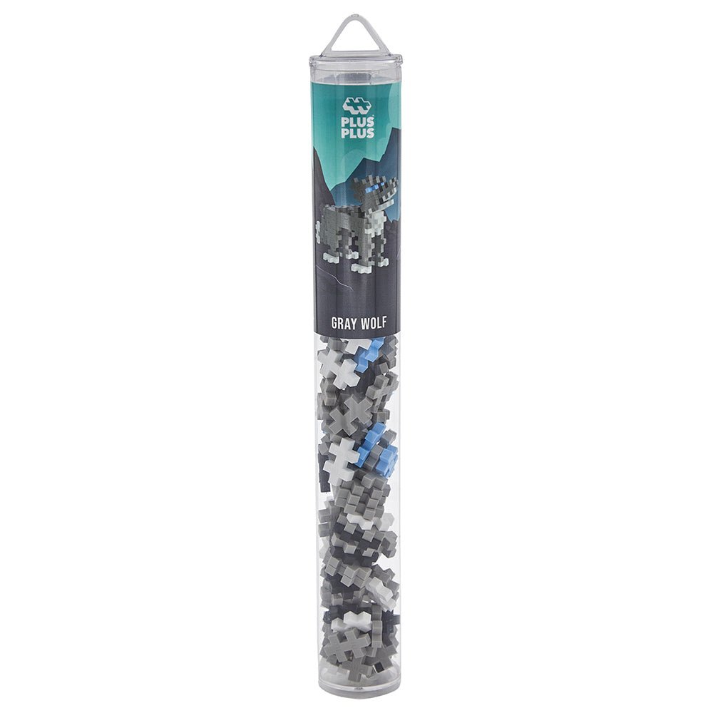 Plus - Plus Wild Animals Gray Wolf Tube 100pcs PP4274 - Colorland Toys