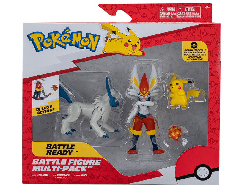 Pokemon Battle Figure Multipack Pikachu,Absol & Cinderace PKW2979 - Colorland Toys
