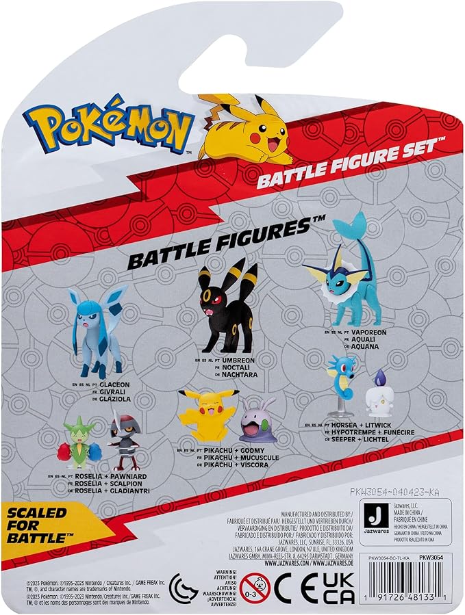 Pokemon Battle Figure Set Omanyte + Lucario + Pikachu 3 - Pack - Colorland Toys