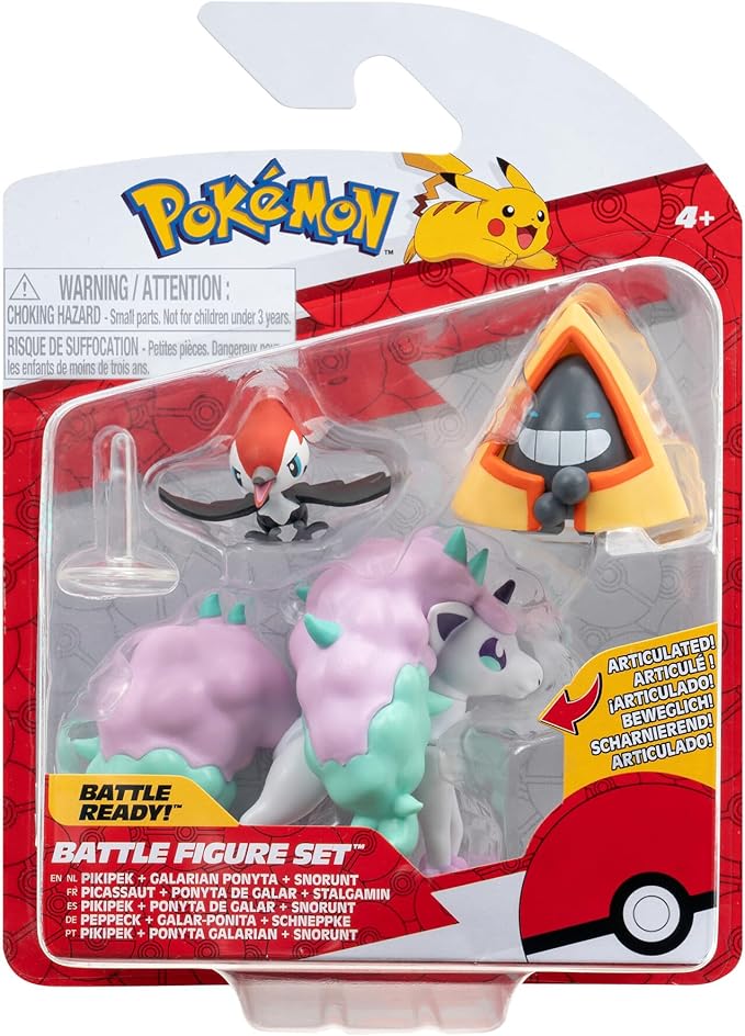 Pokemon Battle Figure Set Pikipek + Galarian Ponyta + Snorunt 3-Pack — image 1