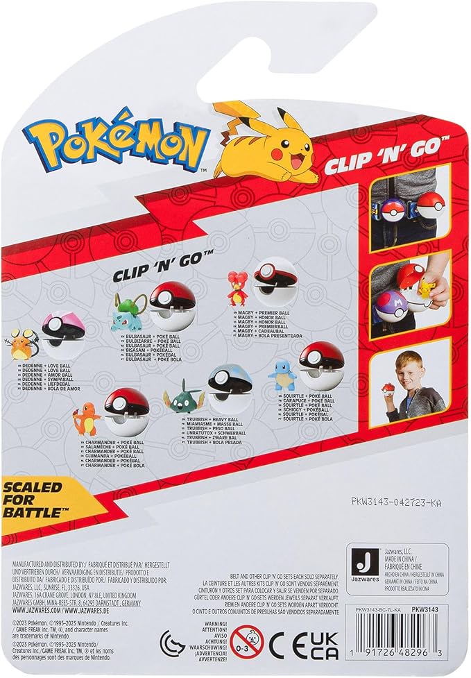 Pokemon Clip 'n Go Ball - Squirtle PKW3143/95057 - Colorland Toys