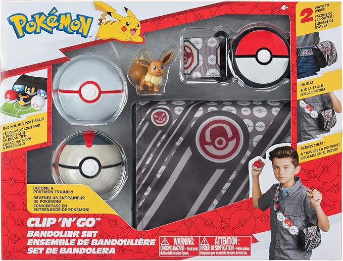 Pokemon Clip N Go Bandolier Set Brown PKW3157/PKW0028 - Colorland Toys