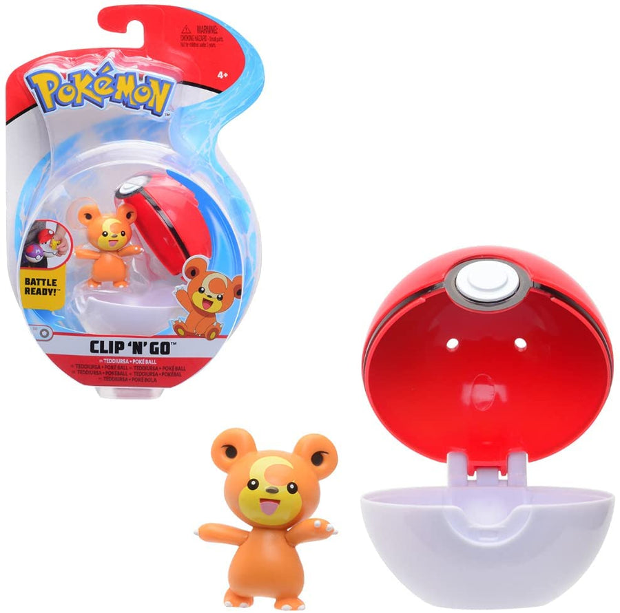 Pokemon Clip 'n Go Teddiursa & Poke Ball Figure Set PKW0152