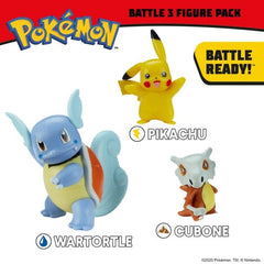Pokemon Cubone Pikachu and Wartortle Battle Figure 3 Pack PKW0046 - Colorland Toys