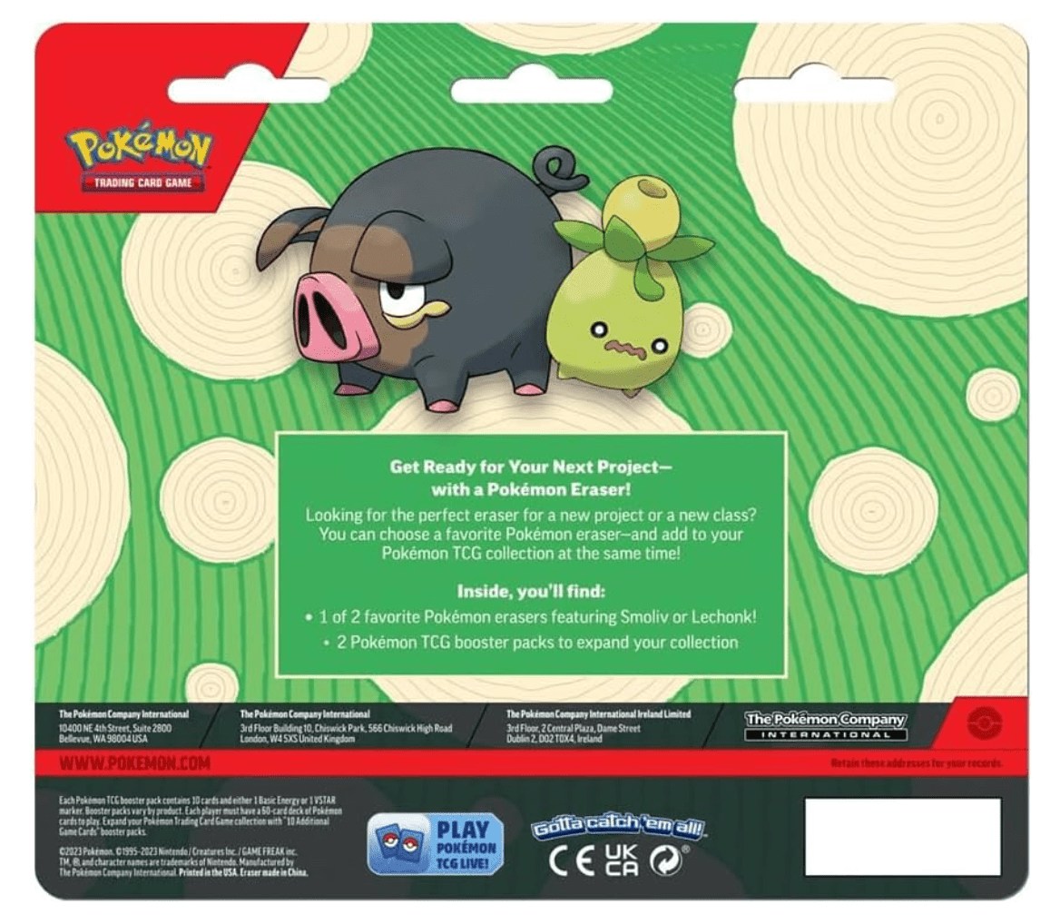 Pokemon TCG: 2023 Back to School Eraser Blister 290-85249 — image 2