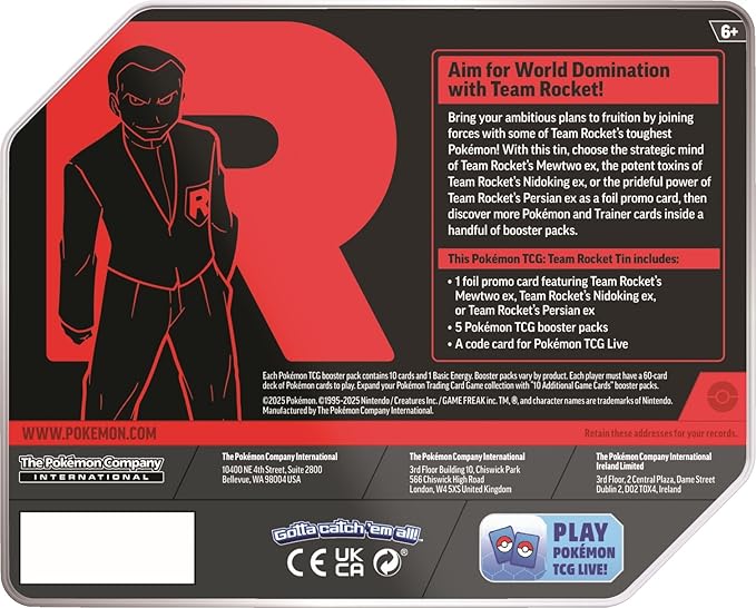 Pokemon TCG Fall Ex Tins Team Rocket 10 - 10135 - 101 - Colorland Toys