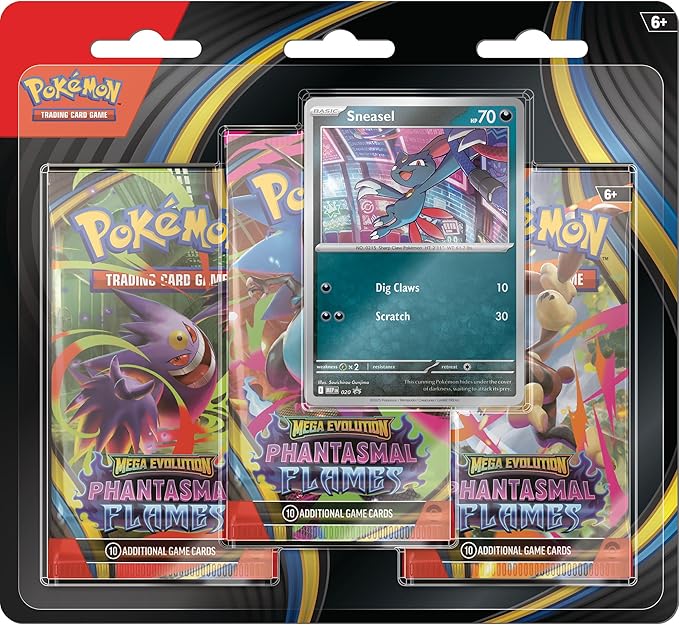 Pokemon TCG ME02-Phantasmal Flames 3-Pack Blister 10-10187-122