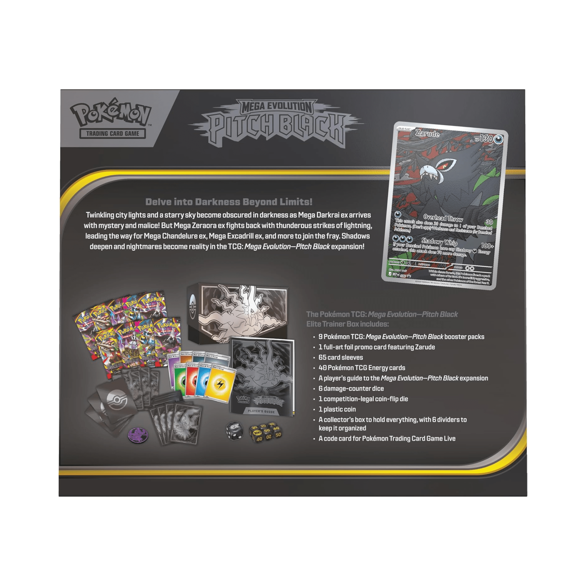 Pokémon TCG: Mega Evolution Pitch Black Elite Trainer Box ME-05 - Colorland Toys