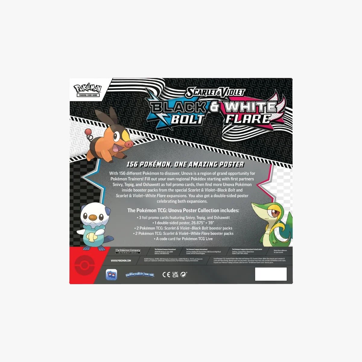 Pokemon TCG Scarlet & Violet 10.5 Black Bolt/White Flare Poster Collection 10 - 10040 - 101 - Colorland Toys