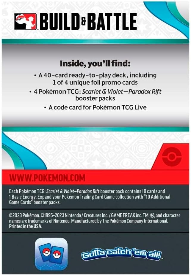 Pokemon TCG Scarlet & Violet Paradox Rift Build & Battle Box 187 - 85421 - Colorland Toys