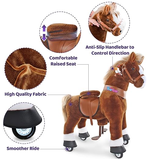PonyCycle Ride On Horse Age 4 - 9 Brown U - 424 - Colorland Toys