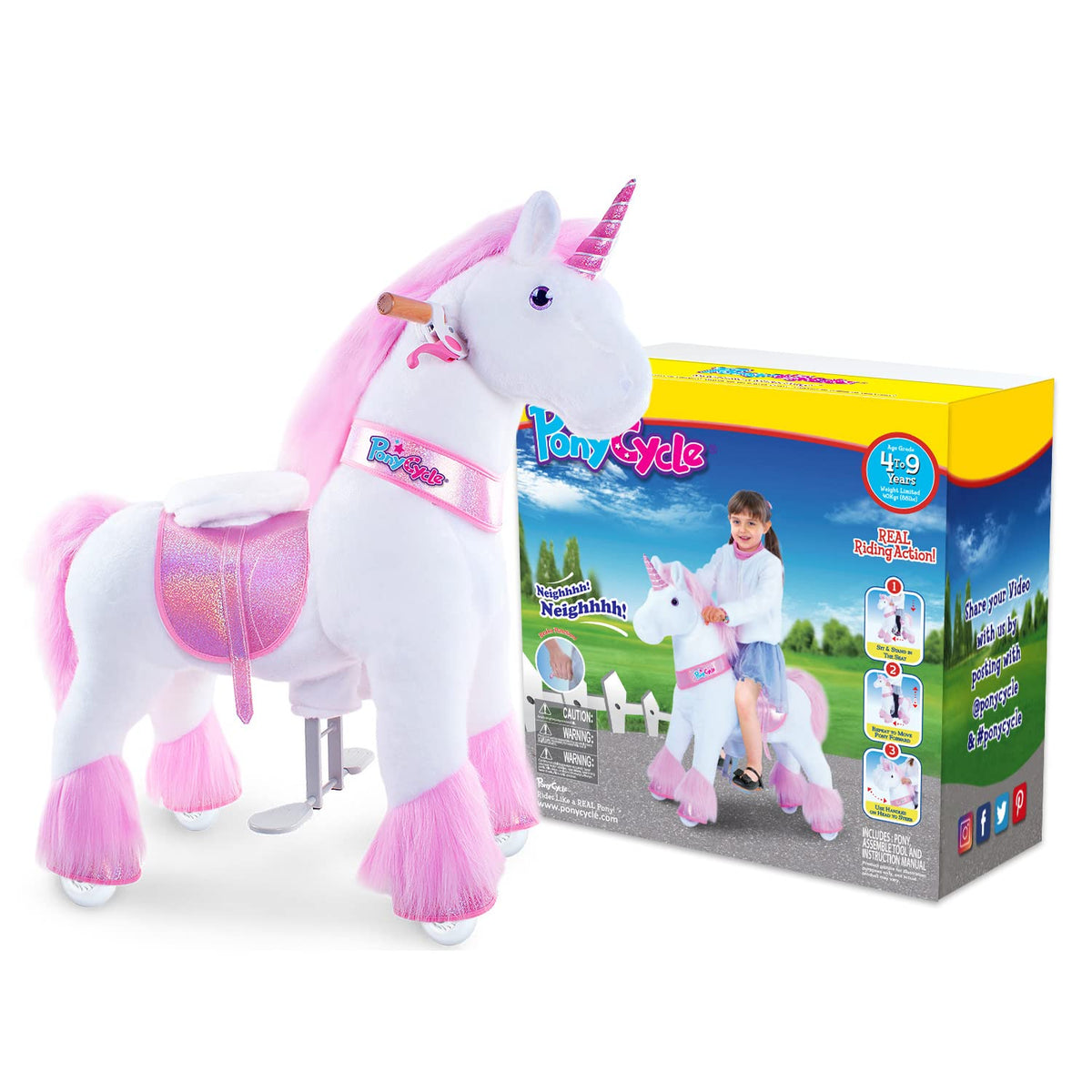 PonyCycle Ride On Horse Age 4-9 Pink U-402 — image 3