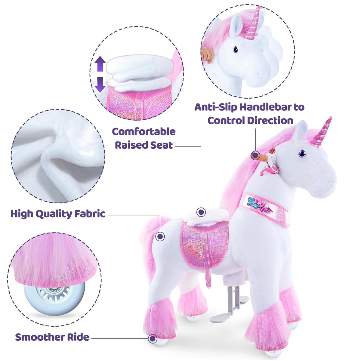 PonyCycle Ride On Horse Age 4-9 Pink U-402 — image 2
