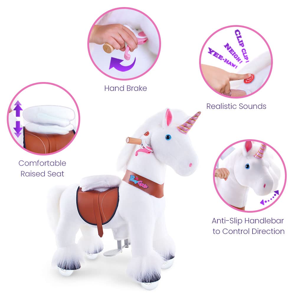 PonyCycle Ride On Horse Age 4 - 9 White U - 404 - Colorland Toys