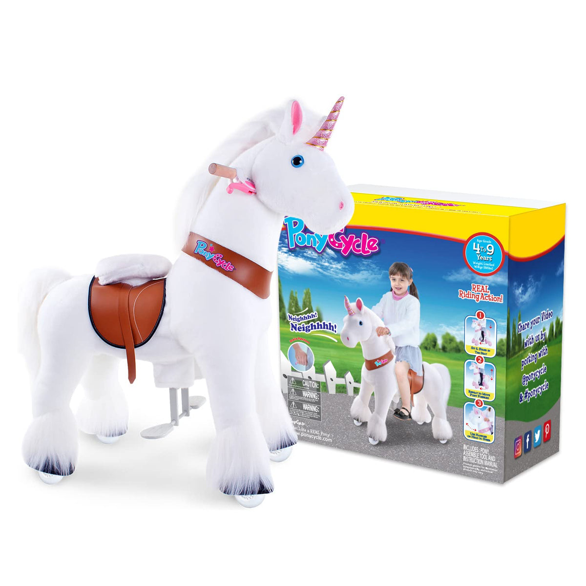 PonyCycle Ride On Horse Age 4-9 White U-404 — image 2