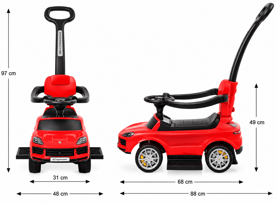 Porsche Cayenne Pushing Car With Handle Red 3228/B12025 — image 9