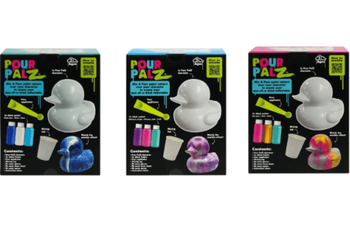 Pour Palz Rubber Duck Large – DIY Paint Pour Art Kit (60ml, Assorted Designs) - Colorland Toys