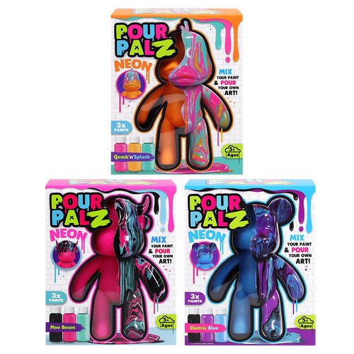 Pour Palz W4 Neon Assorted Characters With 40ML Paints (Single Pack) GS-G25017 — image 1
