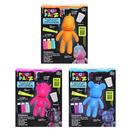 Pour Palz W4 Neon Assorted Characters With 40ML Paints (Single Pack) GS-G25017 — image 7