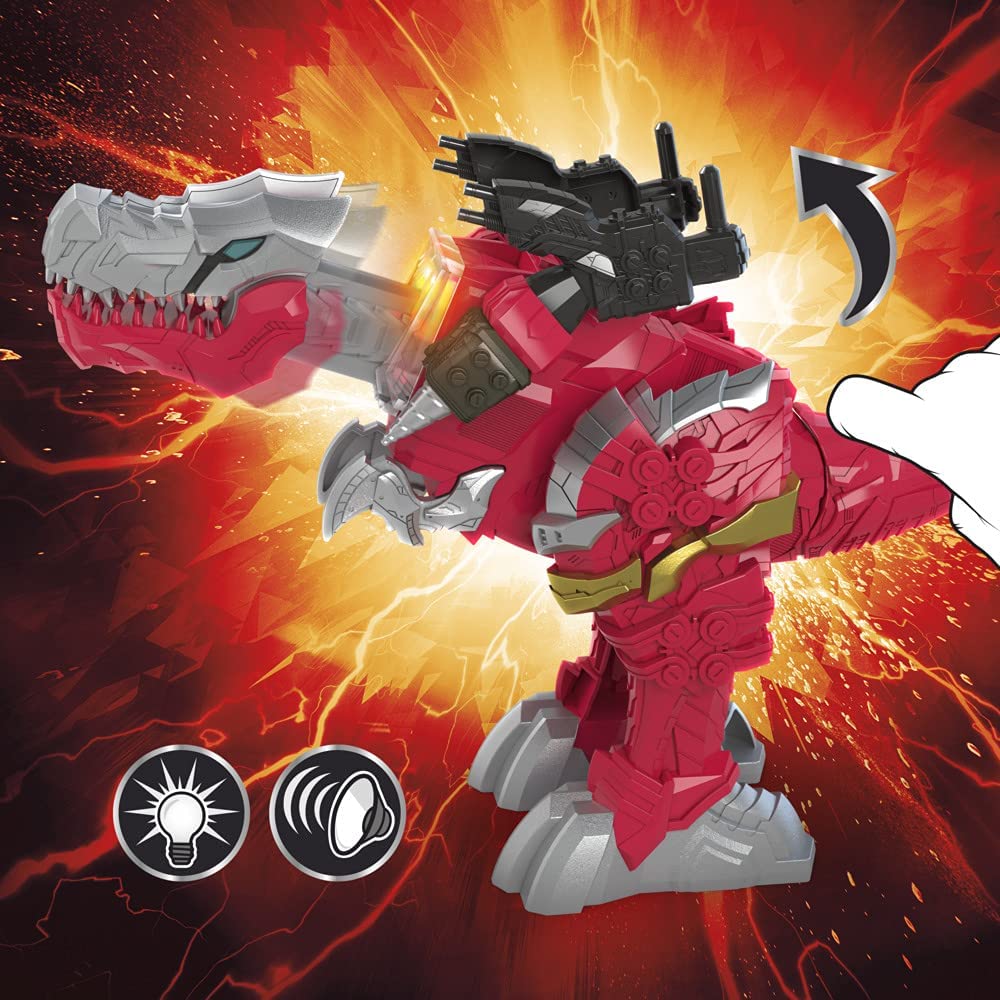 Power Rangers Dino Fury Battle Attackers T - Rex Champion Red Zord F2264 - Colorland Toys