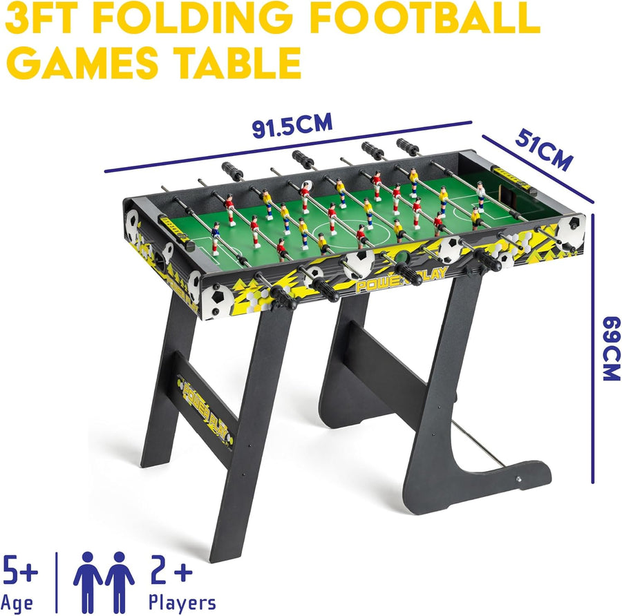 Powerplay 3ft Folding Football Foosball Table Game TY6603-BK — image 3