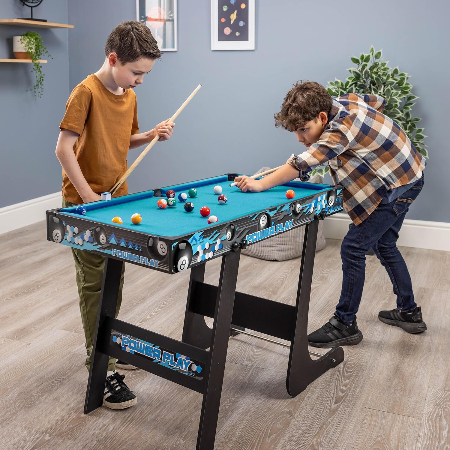 Powerplay 3ft Folding Pool Game Table with Cues & Balls TY6604-BK - Colorland Toys