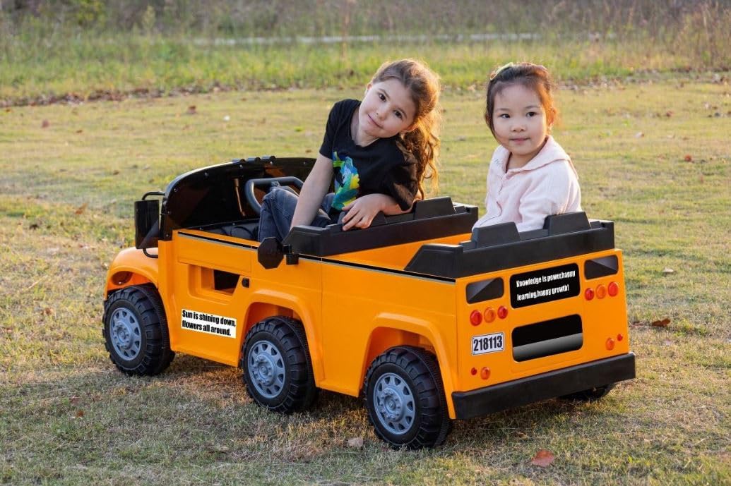 ProRide School Bus 2 - Seater 24V7AH Yellow - Colorland Toys