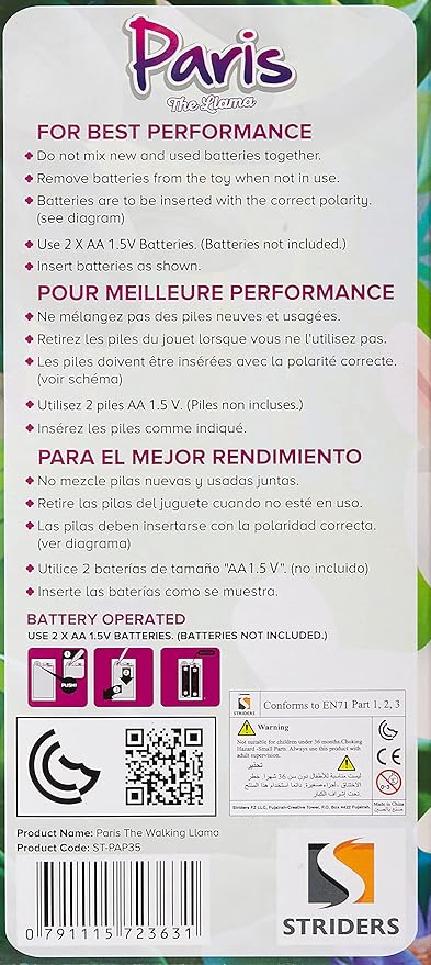 Pugs at Play Paris The Walking Lama ST - PAP35 - Colorland Toys