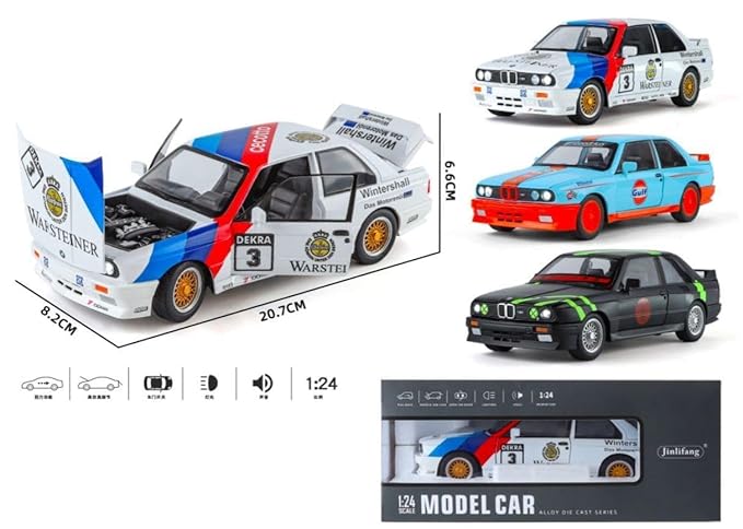 Pullback BMW M3 E30 Die-Cast 1:24 Scale Asstd. CZ185B — image 1