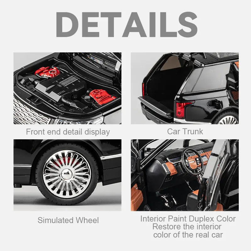 Pullback Die-Cast Range Rover Vogue – 1:18 Scale | CZ801A Model | Light, Sound & Opening Doors — image 3
