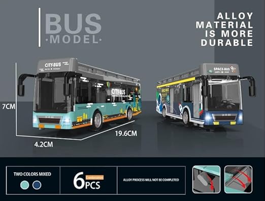 Pullback Diecast Car City and Space Bus YD630A — image 6
