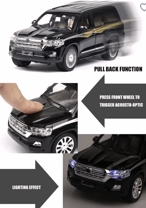 Pullback Diecast Car Toyota Land Cruiser 1:24 Scale — image 7