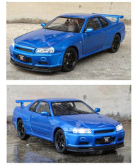 Pullback Nissan GTR R34 Skyline Die-Cast 1:18 Scale Asstd. 1900-460 - Colorland Toys