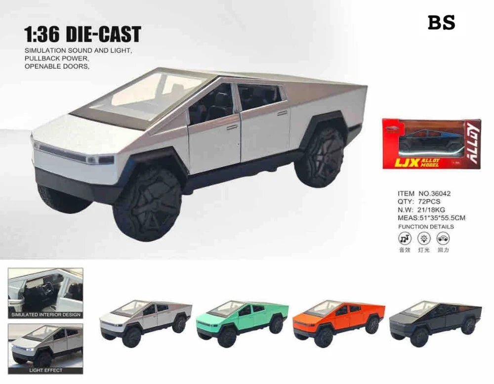 Pullback Tesla Cybertruck Die - Cast 1:32 Scale Asstd. 3609B - Colorland Toys