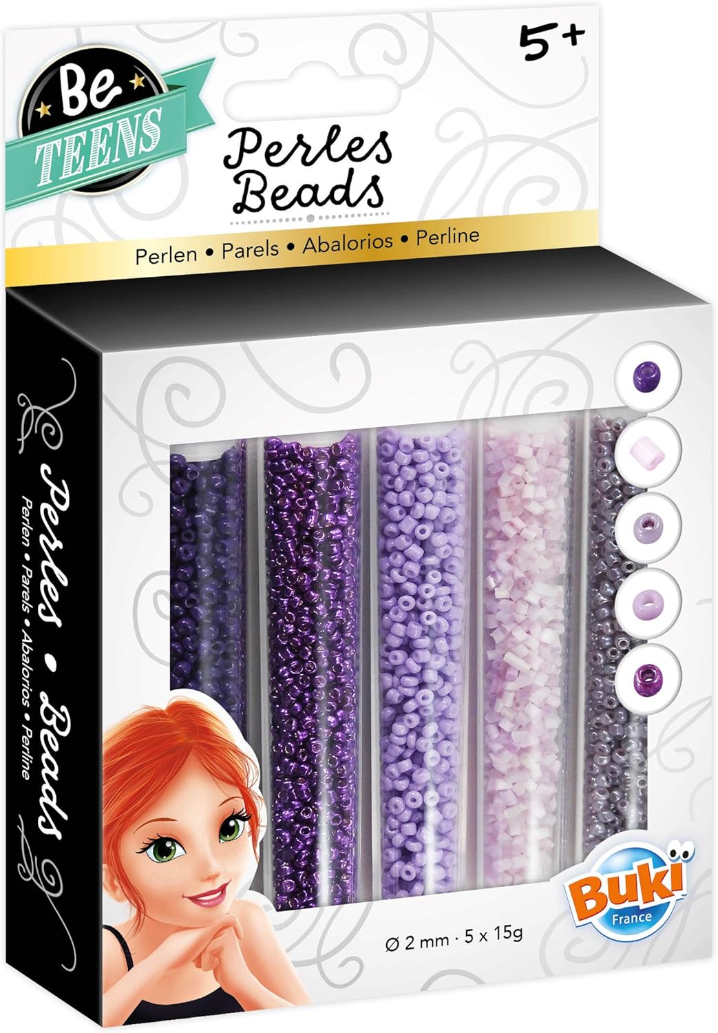 Buki Bead Tubes Purple PE008