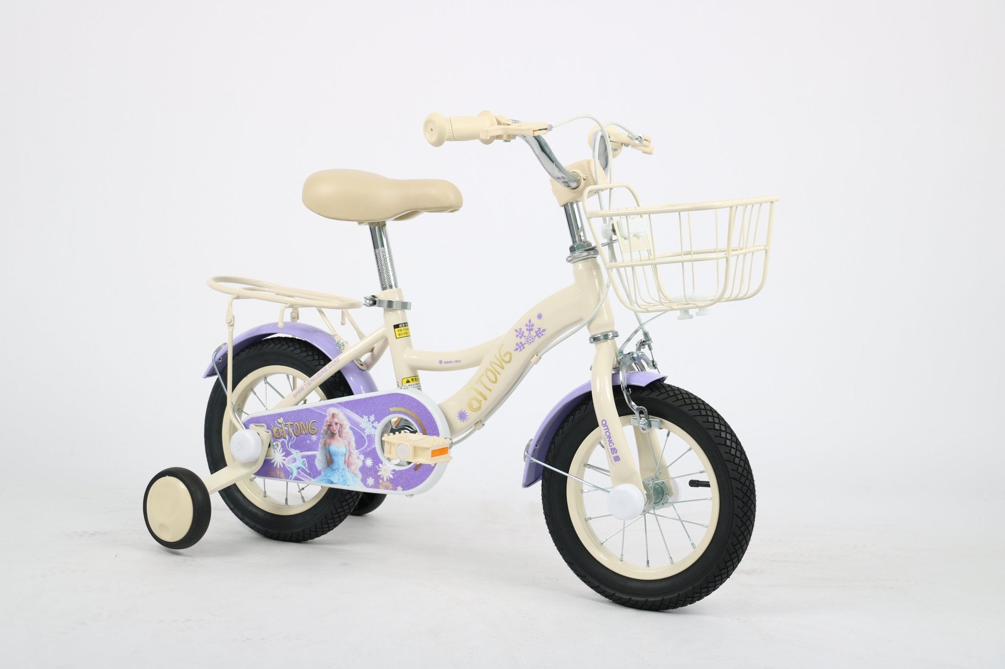 Qitong Bicycle With Basket 14 Inch Purple TN - B06 14IN - Colorland Toys