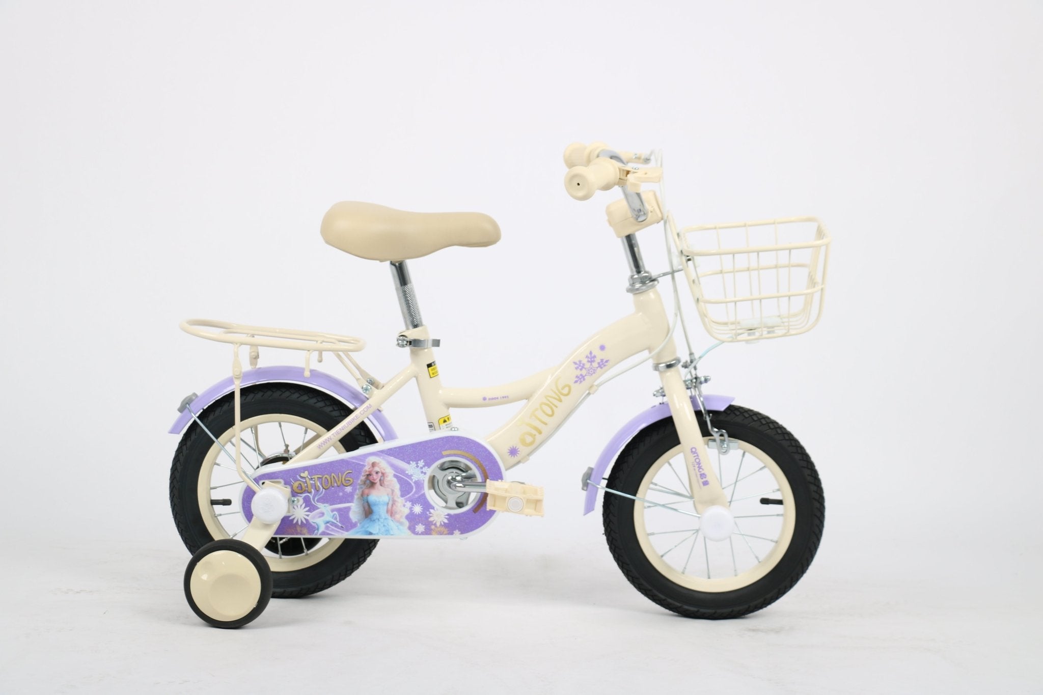 Qitong Bicycle With Basket 14 Inch Purple TN - B06 14IN - Colorland Toys