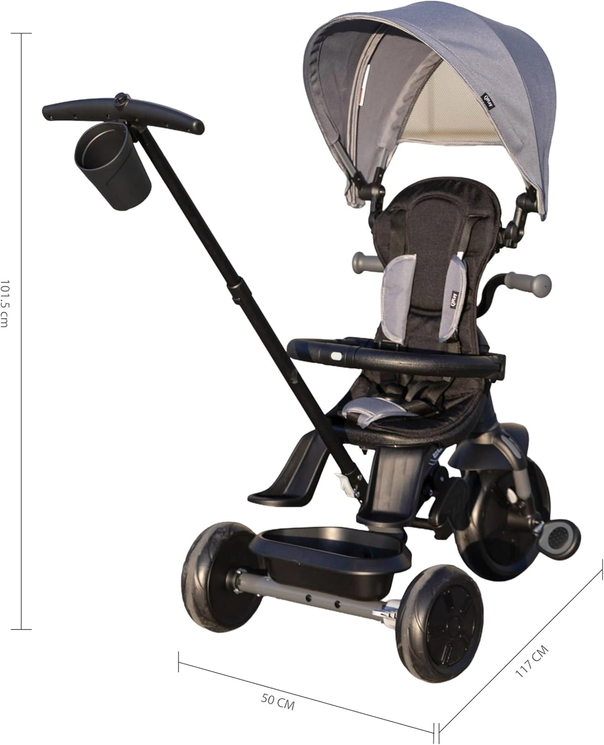 Qplay Elite Platinum 6-in-1 Tricycle Grey T10-ZB — image 4