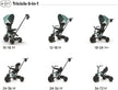 Qplay Elite Platinum 6-in-1 Tricycle Grey T10-ZB