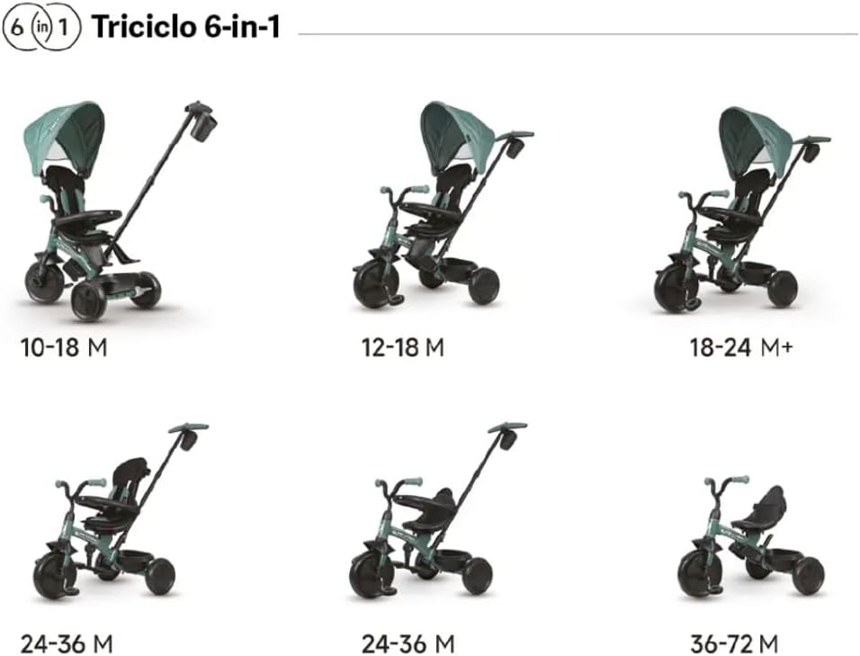 Qplay Elite Platinum 6-in-1 Tricycle Grey T10-ZB — image 2