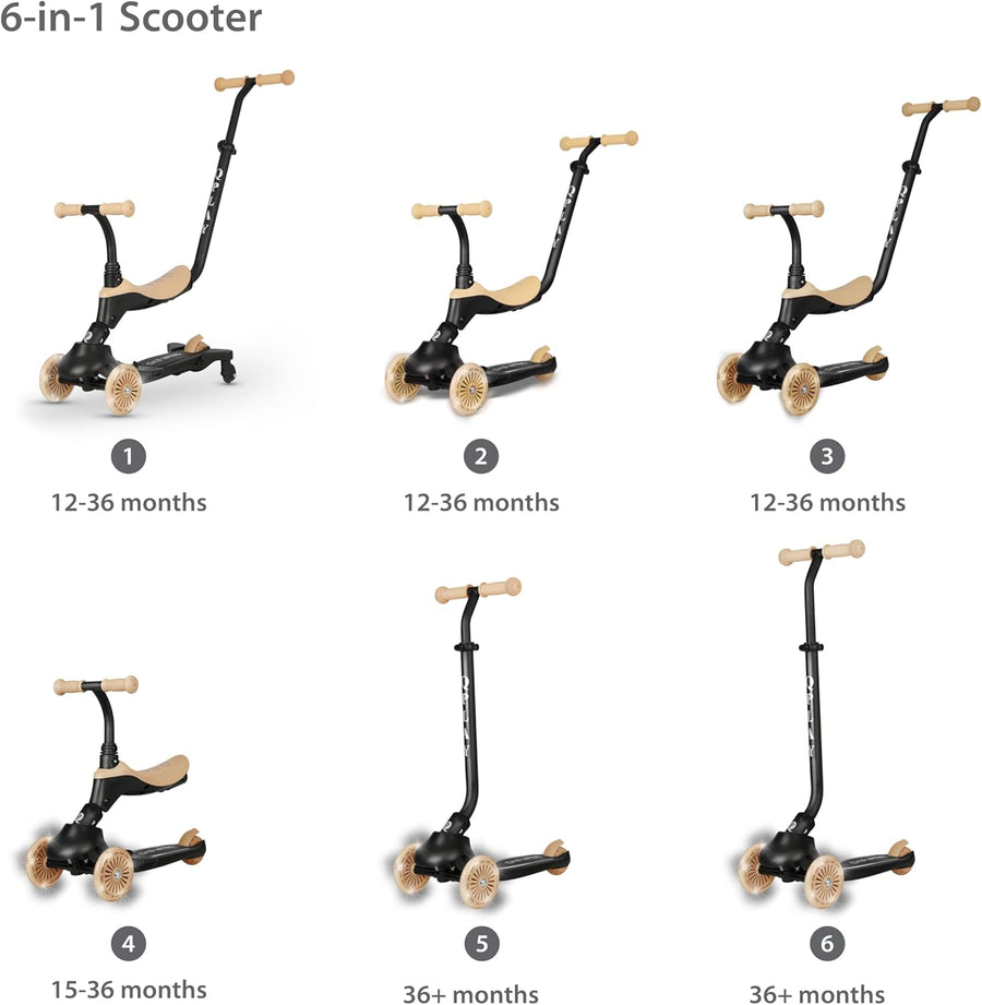 QPlay Sema EVO 5-in-1 Ride On Scooter, Pink, Ages 1–6 — image 9