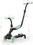 QPlay Sema EVO 5-in-1 Ride-On Scooter with LED, Green