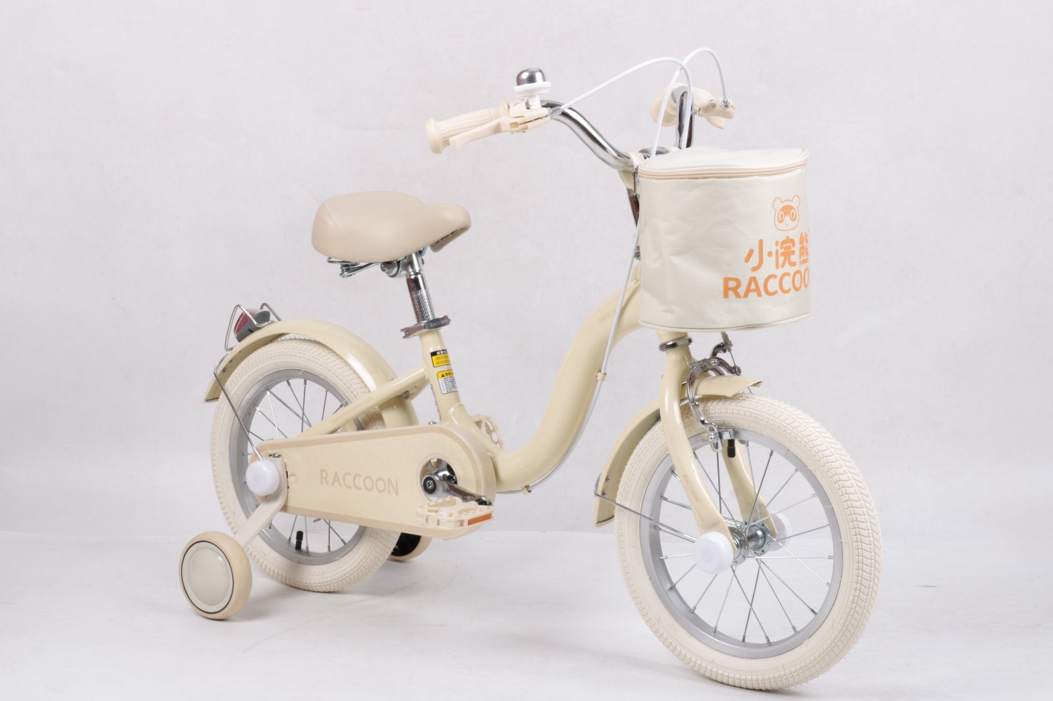 Raccoon Bicycle With Basket 14 Inch Beige TN23R06 14IN - Colorland Toys